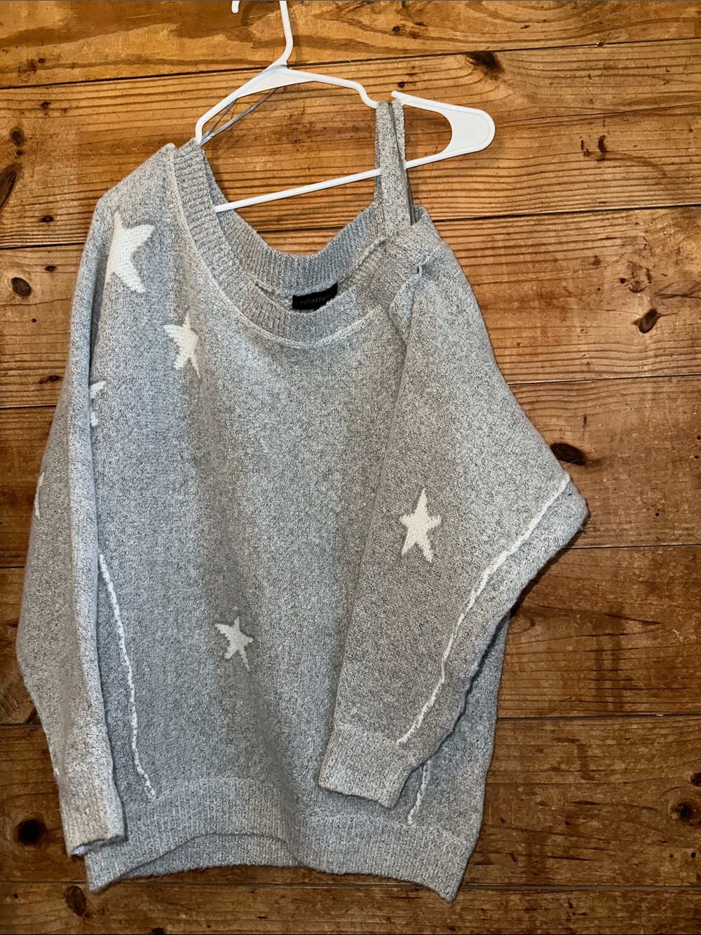NWT Dance & Marvel Cozy Gray Star-Print Sweater